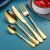 Import Kitchen Tableware Knife Fork Spoon Silverware Sets 24Pcs Gold cutlery Set Stainless Steel from China