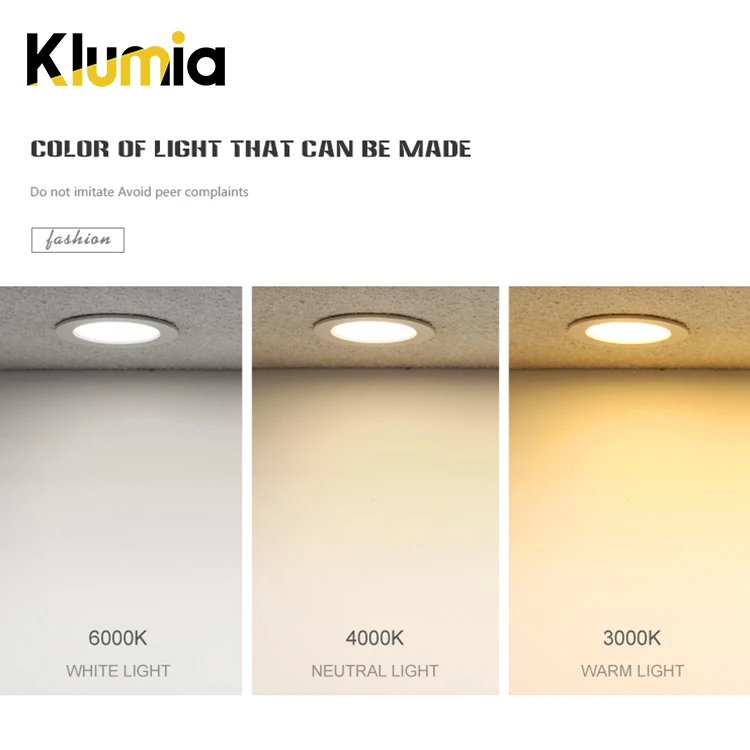 KLUMIA High quality indoor lighting fixtures recessed mounted ceiling 7w 9w 15w 24w 30w led down Light