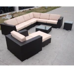 L shape combine Wicker and Rattan Garden Set Patio Funiture