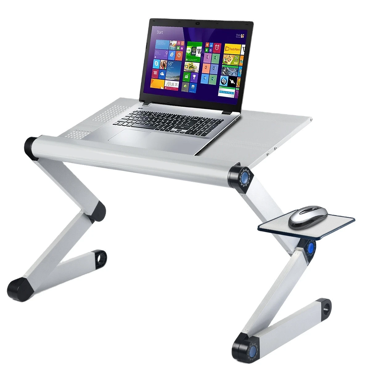 Laptop Folding Table Stand Aluminum Desk With Large Cooling Fan and mouse pad adjustable