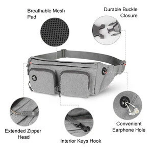 Large size soft smooth water resistant cycling fanny pack with eyephone hole