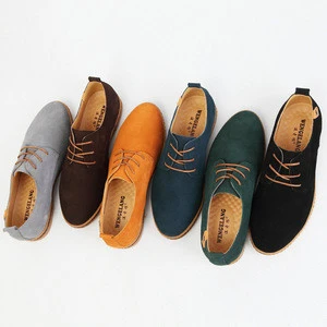 Large Stock man leather shoe, fashion Preppy style Oxfords rubber sole men comfortable hot sell casual shoe