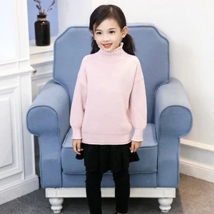 latest designs wool stylish knitted kids pullover sweaters for girls