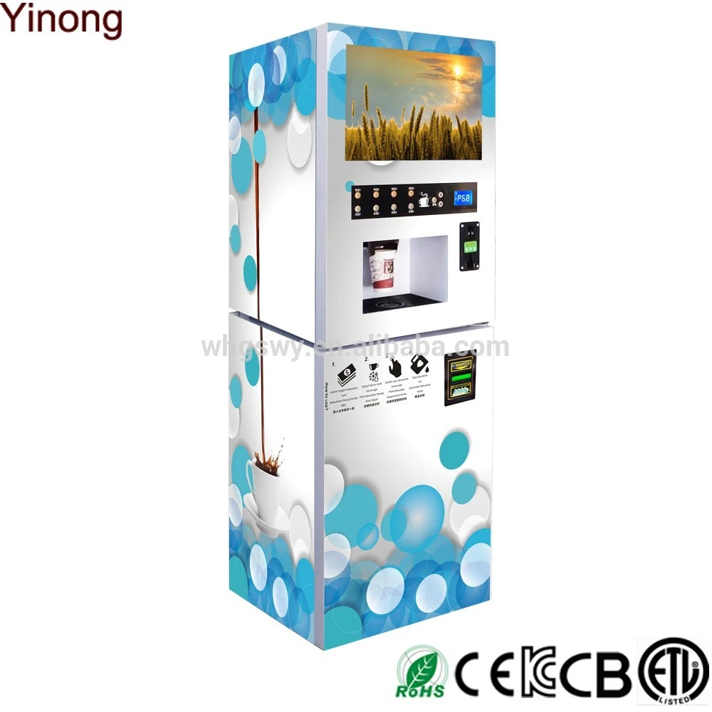 LCD Vending Coffee Machine Coin and Bill Operated Coffee Vending Machine