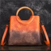 Leather handbags hand-painted suede leather handbags retro craft trend ladies handbag diagonal package