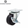 Light duty rubber caster wheel with side brake