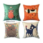 linen cotton blending carton sublimation design customized home sofa car office decorative printed seat cushion cover