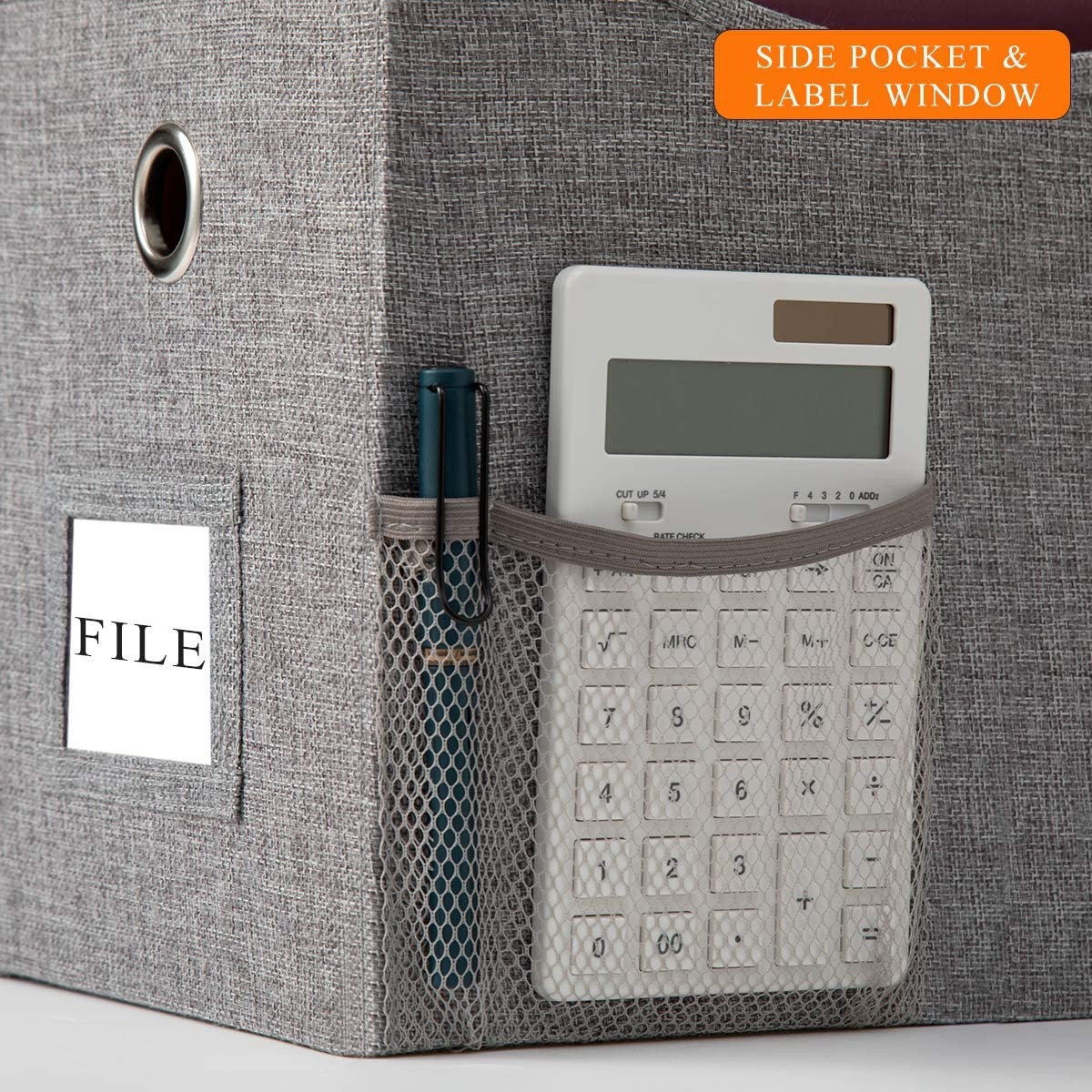 Buy Linen File Boxes With Metal Sliding Rail For Letter Size File ...