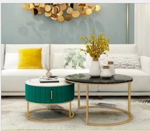 Living Room Furniture Solid Stone Luxury Modern Marble Top Coffee Table