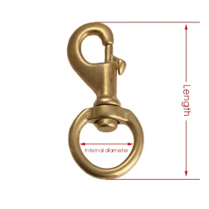 Low Price Copper Brass Double Snap Swivel Hooks, Swivel Eye Lobster Clasp Bolt Snap Trigger Hooks Single Ended Spring Key Ring