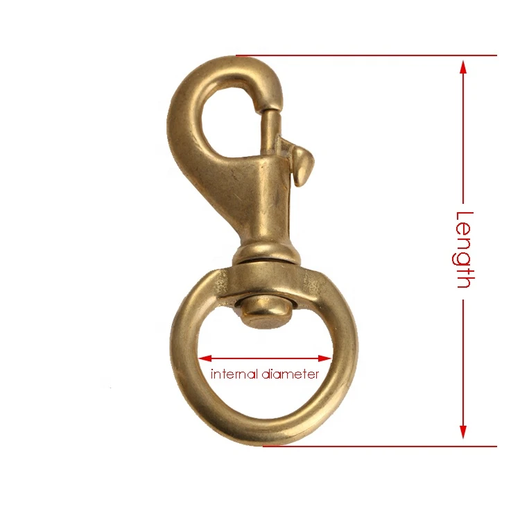 Low Price Copper Brass Double Snap Swivel Hooks, Swivel Eye Lobster Clasp Bolt Snap Trigger Hooks Single Ended Spring Key Ring