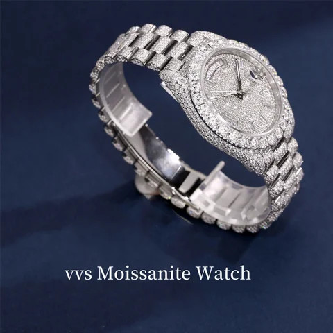 Buy Luxury Custom Stainless Steel Rappers Wrist Watch Hand Setting Pass ...