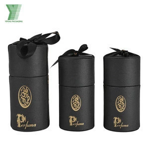 Luxury Design Black Ribbon Custom Printed Tube Tea Box