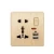 Import Luxury Wall Switches Golden Push On Off UK Africa Mid East Electrical Switch 1 2 3 4 Gang Wall Switch TV Computer USB Sockets from China