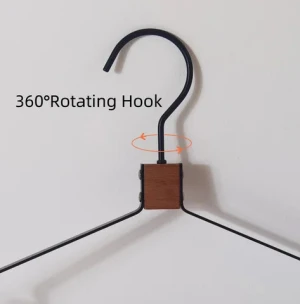 Manufacturer custom logo white black anti-slip wooden hanger metal coat hanger for cloths