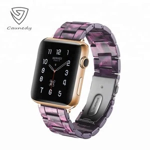 Manufacturers wholesale custom resin strap for Apple Watch4 strap fashion wild purple strap smart watch strap accessories
