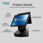Market Catering Retail OEM 15 dual touch screen all-in-one with receipt 58/80mm with second screen