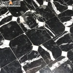 Marquina Mixed Cararra Marble Floor Tile Mosaic Black And White Bathroom Decor Stone Hall Tiles