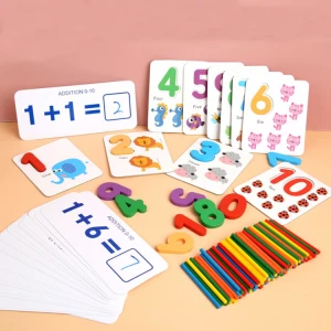 Mathematic Matching  Learning Toy Problem-solving Skill Wooden Counting Stick Toy