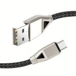 Max. 2.4A Fast Speed type c cable USB 2.0 to Type c 3.1 With USB C Reversible Connector + Braided Cable + Aluminium Case