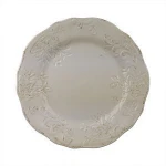 Melamine unbreakable vintage china dinnerware charger vermiculite embossed white blank dinner plates dish