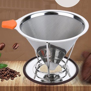Metal Coffee Filter Pour Over Coffee Dripper Funnel Stainless Steel Mesh Strainer