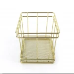 Metal Wire Office Stationery Square pen holder with net bottom
