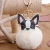 Import MIA Cute Rabbit Fur Ball PU Dog Keychain Pompom Key Chain Pom Pom Porte Clef Fluffy Leather Key Ring from China