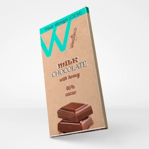 MILK Chocolate bar WITH HONEY | 46 % cacao | NATURAL INGREDIENTS | OEM
