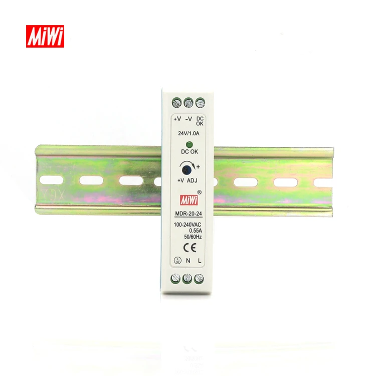 MiWi MDR-20-24  24W 24V 1A Din-Rail Model Single Output Switching Power Supply