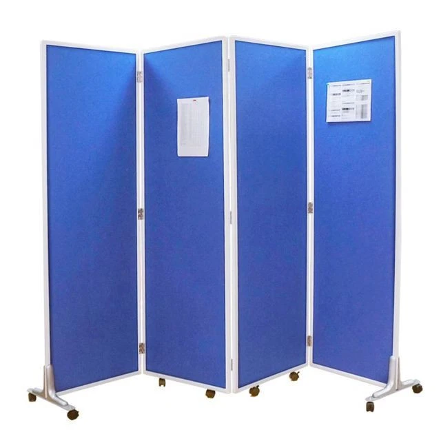 Mobile fabric screens room dividers with wheels