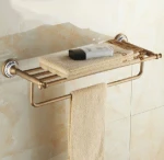 Modern Design Antique Brass Bathroom Towel Shelf Wall Mount Towel Rack