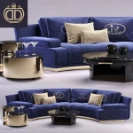 modern half moon circle curved sectional fabric sofa furniture set 7 seater living room sofa design luxury velvet sofa