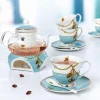 modern luxury coffee& tea set with glass teapot