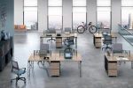 Modern Office Furniture Dual Workstations Staff Desk 4 Seater Linear Workstation