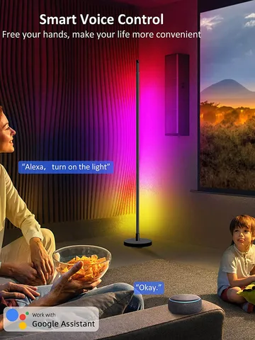 Buy Modern Simple Led Floor Lamp Rgb Color Dimming With Remote Control ...