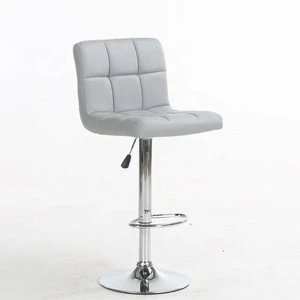 Modern Square PU Leather Adjustable Bar Stools with Back