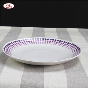 Modern style purple dot pattern 19PCS porcelain dinnerware set for Spain and Portugal