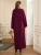Import Moroco style plain Burgundy color nail glass pearl  front rhinestone decoration floor length hoodi abayas for islamic women from China