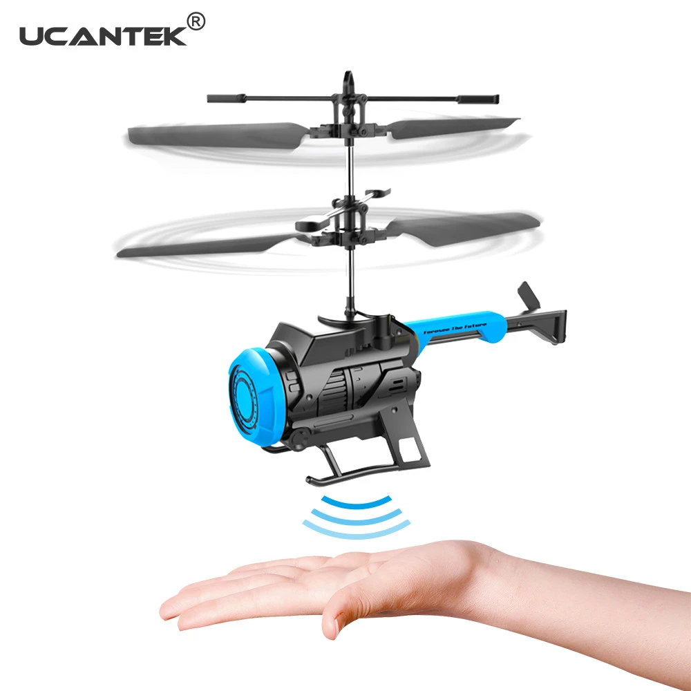 Most Popular Aircraft Toys Hand Induction Sensor Control Flying Helicopter with Controller For Kids