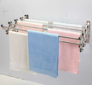MR-VP8 8 rods USA tape wall mount folding clothes drying towel dryer rack stainless steel bathroom towel rack