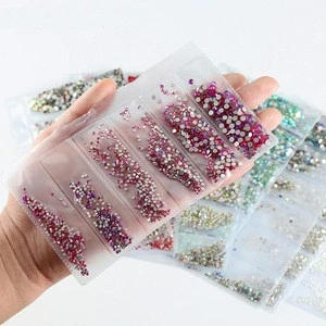 Multi Size Crystals Rhinestone Set Strass Partition Mixed Size Glass Flat Back Nail Rhinestones For Nails Art 3D Decorations