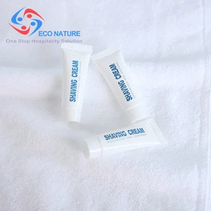 Natural ingredients for shaving cream woman using hotel shaving cream