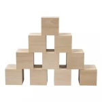 Natural wholesale customized design wooden cube block
