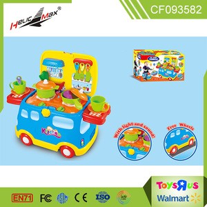 New 2 in 1 kids Ride On Car Plastic Kitchen Set Cooking Preschool Play Toys Kitchen Toy