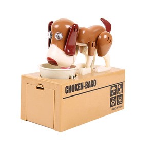 New arrival Choken-Bako Plastic Dog Shape Money box eating dog money bank Piggy Bank animated dog toys