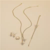 New Arrival Fashion Color Matching Gold Plated Elegant Necklace Earrings Bracelet Ring Jewelry Set