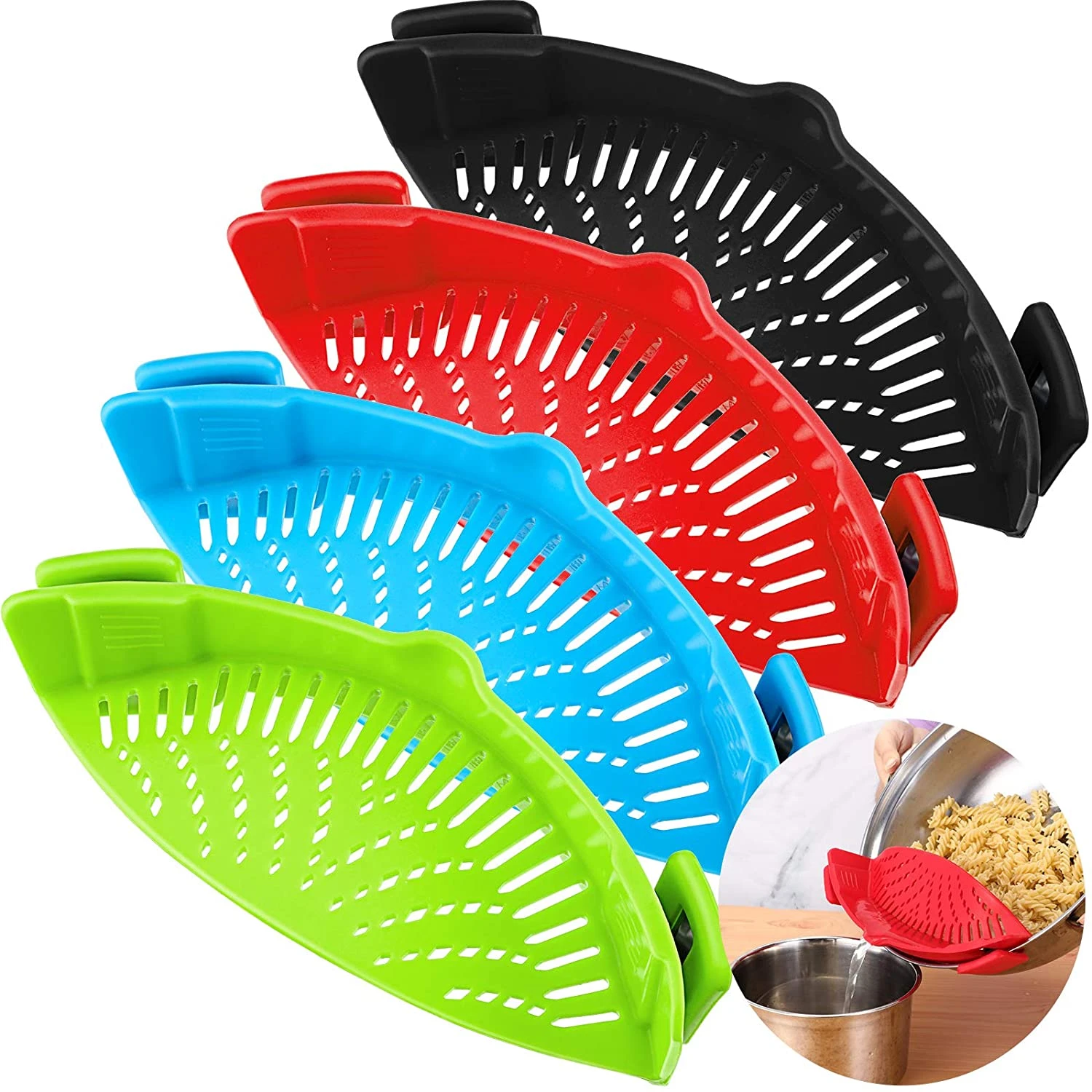 New Arrival Silicone Pot Strainer Food Grade Silicone Snap Strainer Pot Strainer Fits Almost Pots