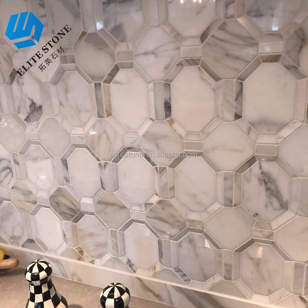 Buy New Arrival Waterjet Marble Mosaic Tiles Bathroom Tile Mosaic from ...