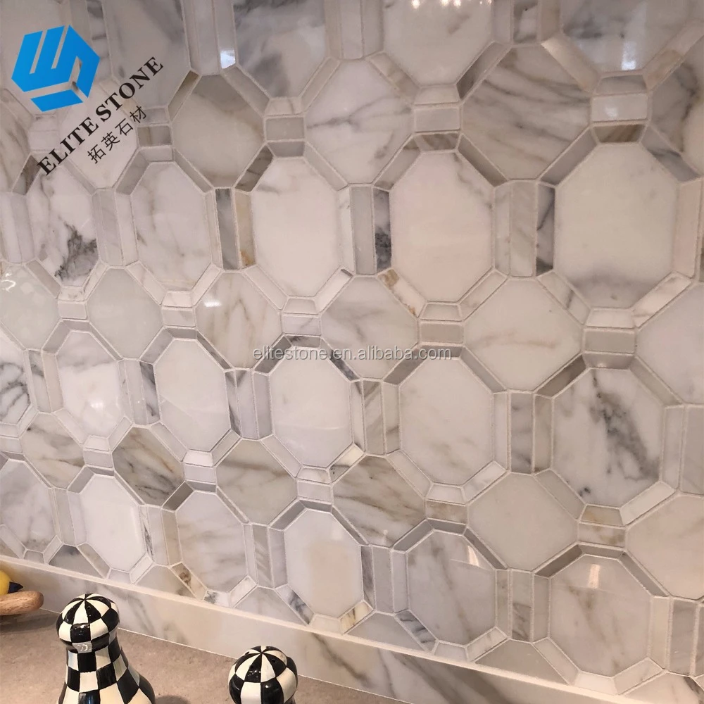 new arrival waterjet marble mosaic tiles bathroom tile mosaic